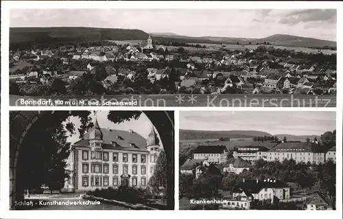 Bonndorf Schwarzwald Totalansicht Schloss Kunsthandwerkschule Krankenhaus Kat. Bonndorf