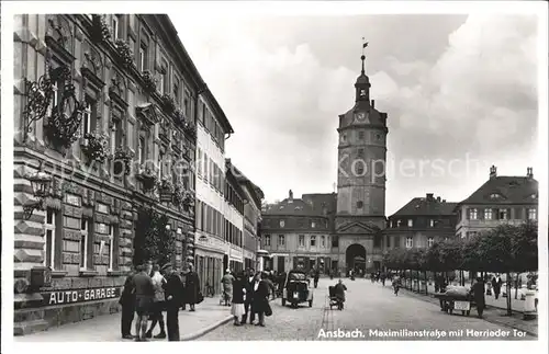 Ansbach Mittelfranken Maximiianstrasse mit Herrieder Tor Kat. Ansbach