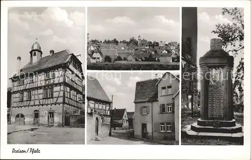 Dreisen Fachwerkhaus Strassenpartie Kriegerdenkmal Kat. Dreisen