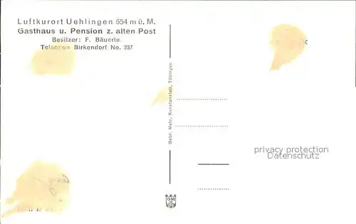 uehlingen-Birkendorf Panorama Schwarzwald Schluechttal Schwedenfelsen Gasthaus Pension zur Post / uehlingen-Birkendorf /Waldshut LKR