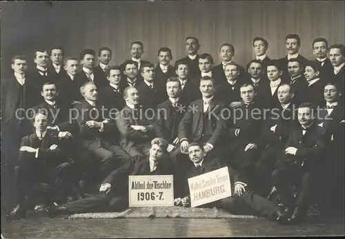 Hamburg Gruppenbild Katholischer Gesellenverein Tischler Soldatenbrief Kat. Hamburg