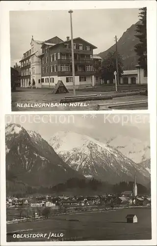 Oberstdorf Nebelhornbahn Hotel Gesamtansicht mit Alpen Kat. Oberstdorf