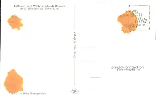 Haeusern Schwarzwald Ortspartie Luftkurort Wintersportplatz Kat. Haeusern