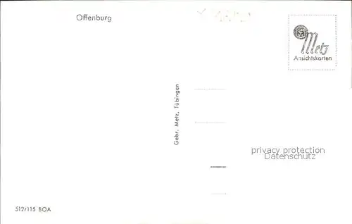 Offenburg Blick ueber die Stadt Kat. Offenburg