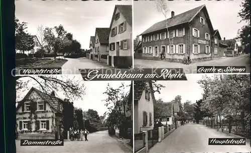 Grauelsbaum Hauptstrasse Gasthaus zum Salmen Dammstrasse Bromsilber Kat. Lichtenau