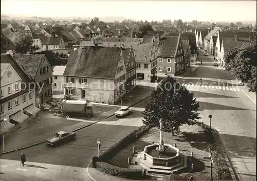 Weissenhorn Hauptplatz mit Nepomukbrunnen Kat. Weissenhorn