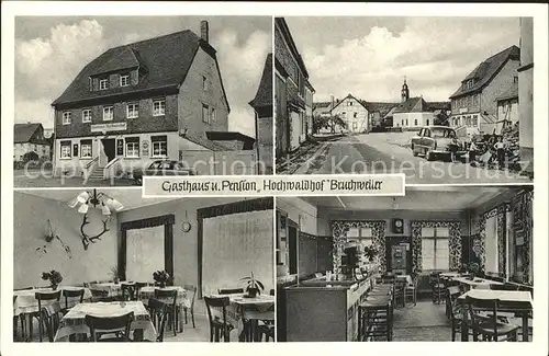 Bruchweiler Birkenfeld Gasthaus Pension Hochwaldhof Strassenpartie Kat. Bruchweiler