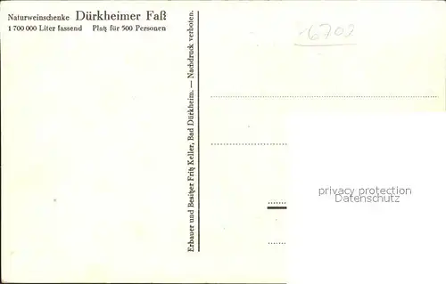 Bad Duerkheim Duerkheimer Fass Kuenstlerkarte Kat. Bad Duerkheim