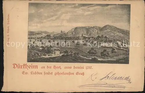Bad Duerkheim an der Hart anno domini 1787 Kat. Bad Duerkheim