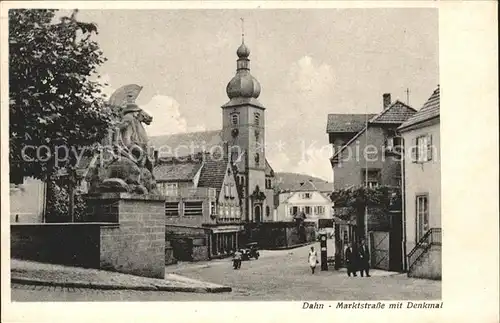 Dahn Marktstrasse mit Denkmal Kirche Kat. Dahn