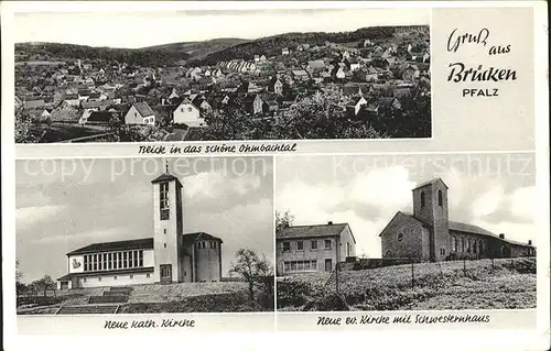 Bruecken Pfalz Panorama Blick ins Ohmbachtal Kirche Schwesternheim Kat. Bruecken (Pfalz)