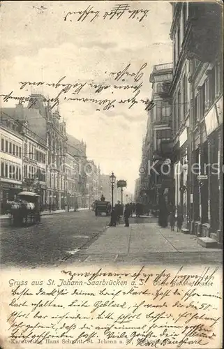 St Johann Saarbruecken Obere Bahnhofstrasse Pferdekutsche Kat. Saarbruecken