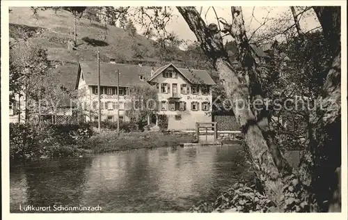Schoenmuenzach Gasthaus zum Steinbock Uferpartie Luftkurort Murgtal Schwarzwald Kat. Baiersbronn