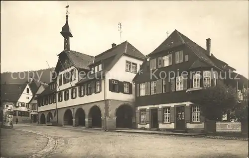 Alpirsbach Marktplatz mit Rathaus Schwarzwald Kat. Alpirsbach