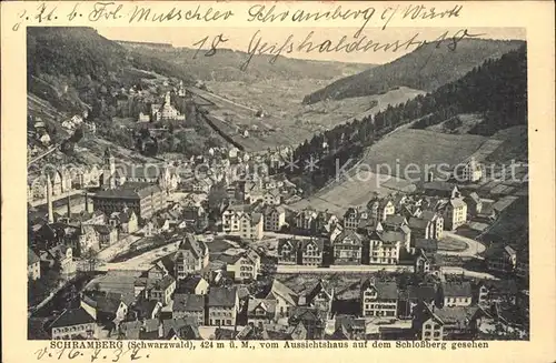 Schramberg Panorama Blick vom Aussichtsturm auf dem Schlossberg Kat. Schramberg