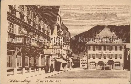 Schramberg Hauptstrasse Hotel Mohren Zeichnung Kuenstlerkarte Kat. Schramberg
