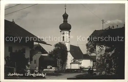 Rottau Chiemgau Dorfplatz Kirche Kat. Grassau