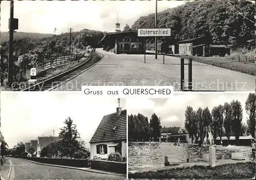 Quierschied Bahnhof Strassenpartie Schwimmbad Kat. Quierschied