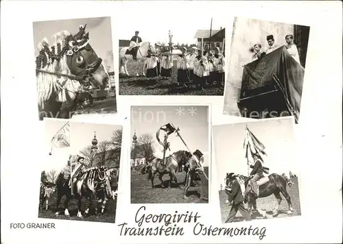 Traunstein Oberbayern Georgiritt Ostermontag Historischer Umritt Pferdewallfahrt Kat. Traunstein