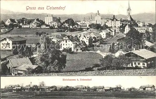 Teisendorf Oberbayern Ortsansicht mit Kirche Holzhausen Kat. Teisendorf
