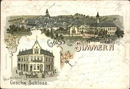 Simmern Hunsrueck Gesamtansicht Warenhaus Geschw. Schloss Deutsche Reichspost Kat. Simmern  Hunsrueck