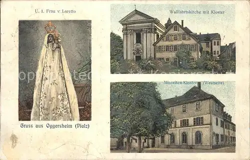 Oggersheim Wallfahrtskirche mit Kloster Unsere Liebe Frau von Loretto Minoritenkloster Bahnpost Kat. Ludwigshafen am Rhein