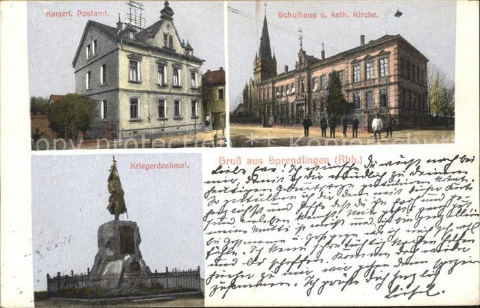 Sprendlingen Rheinhessen Kaiserliches Postamt Schulhaus Kirche