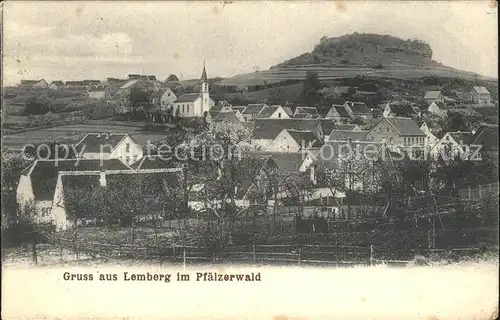 Lemberg Pfalz Ortsansicht mit Kirche Pfaelzerwald Kat. Lemberg