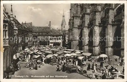 Freiburg Breisgau Wochenmarkt auf dem M?nsterplatz Kat. Freiburg im Breisgau