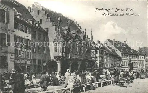 Freiburg Breisgau Marktplatz mit Kaufhaus Kat. Freiburg im Breisgau