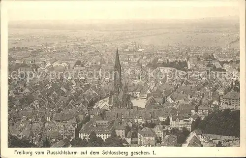Freiburg Breisgau Blick vom Schlossberg Kat. Freiburg im Breisgau