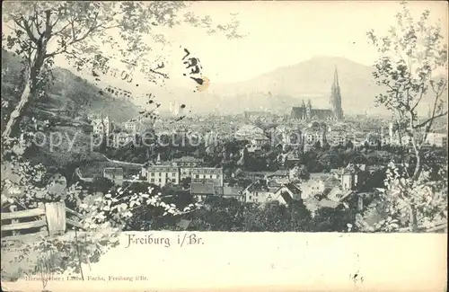 Freiburg Breisgau Teilansicht mit Muenster Kat. Freiburg im Breisgau