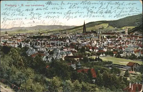 Freiburg Breisgau Blick vom Lorettoberg Kat. Freiburg im Breisgau