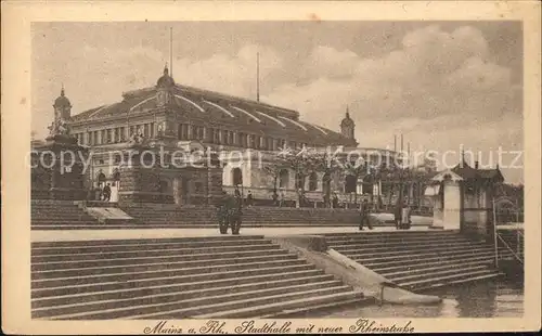 Mainz Rhein Stadthalle mit neuer Rheinstrasse / Mainz Rhein /Mainz Stadtkreis