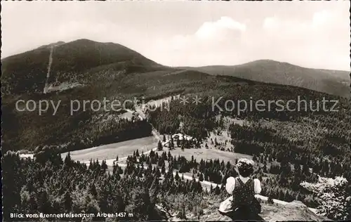 Bayrisch Eisenstein Blick vom Brennesfelsen zum Arber Kat. Bayerisch Eisenstein