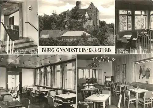 Geithain Burg Gnandenstein Aufgang Veranda Diele Burggaststaette Kat. Geithain