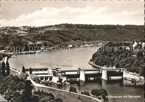 Essen Ruhr Baldeneysee mit Stauwehr Kat. Essen