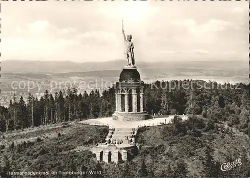 Detmold Hermannsdenkmal Fliegeraufnahme Kat. Detmold