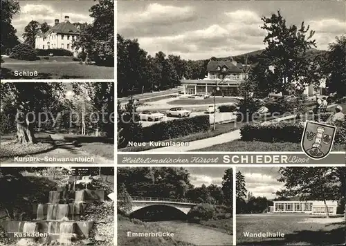 Schieder Schloss Kurpark Kuranlagen Kaskaden Emmerbruecke Wandelhalle Kat. Schieder Schwalenberg