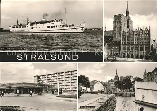 Stralsund Mecklenburg Vorpommern MS Dt Sowj Freundschaft Rathaus Kedingshaeger Str Querkanal Kat. Stralsund