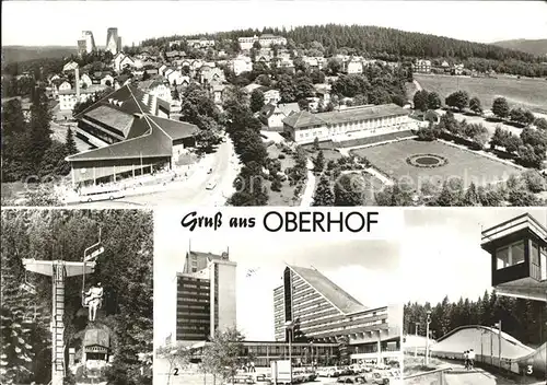 Oberhof Thueringen Sessellift Interhotel Panorama Rennschlitten und Bobbahn Kat. Oberhof Thueringen