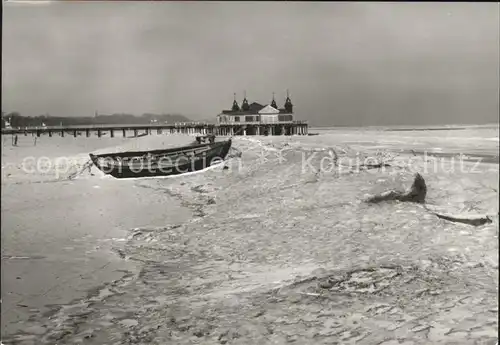 Ahlbeck Ostseebad Winter an der Seebruecke Kat. Heringsdorf Insel Usedom