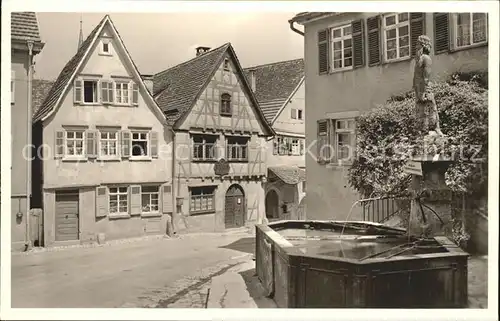 Marbach Neckar Schillers Geburtshaus mit Wilder Mann Brunnen Kat. Marbach am Neckar