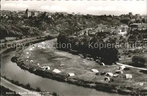 Runkel Lahn mit Campingplatz Fliegeraufnahme Kat. Runkel