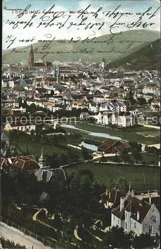 Freiburg Breisgau Teilansicht mit Muenster Kat. Freiburg im Breisgau