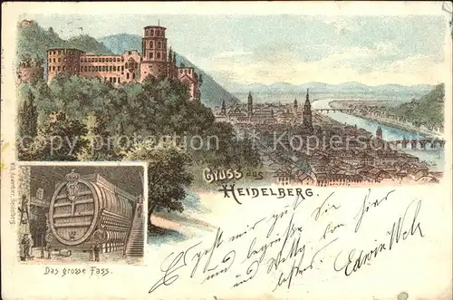 Heidelberg Neckar Schloss Grosses Fass Kat. Heidelberg