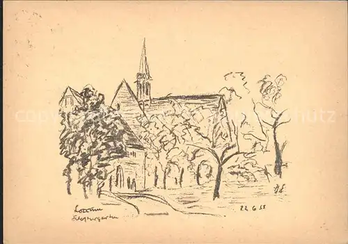 Loccum Kirche Zeichnung Kat. Rehburg Loccum