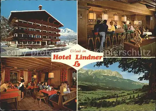 Oberndorf Tirol Hotel Lindner Theke Gastraum Alpenpanorama Kat. Oberndorf in Tirol