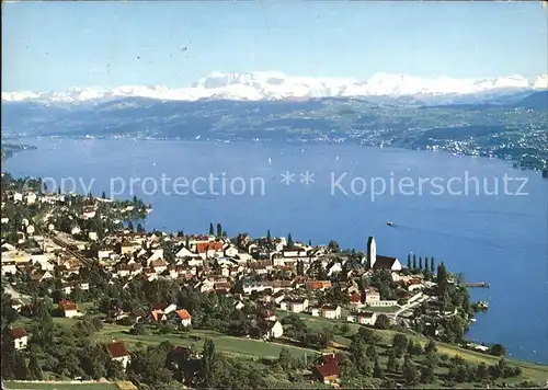 Meilen Panorama Zuerichsee Alpen Kat. Meilen