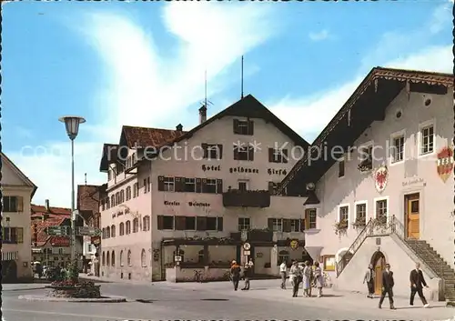 Reutte Tirol Ortspartie Hotel Goldener Hirsch Gemeindeamt Kat. Reutte